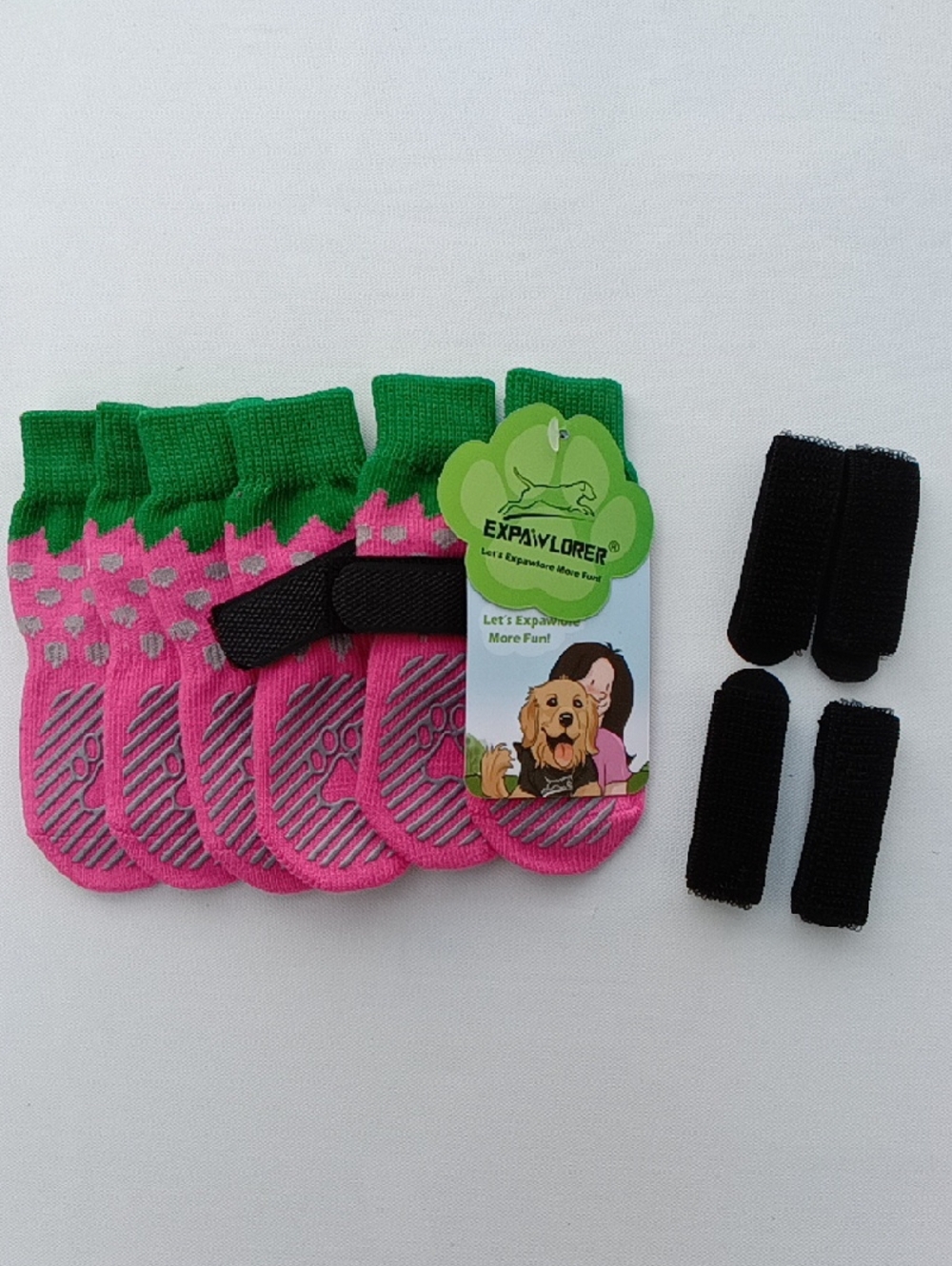 Dog 🐶 Anti Slip Pink & Green Dog Socks Size S